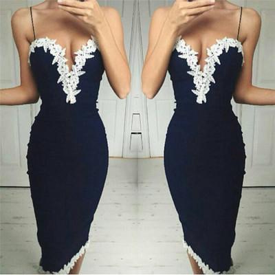 New Summer Sling Bag Hip Lace V-Neck Midi Dress