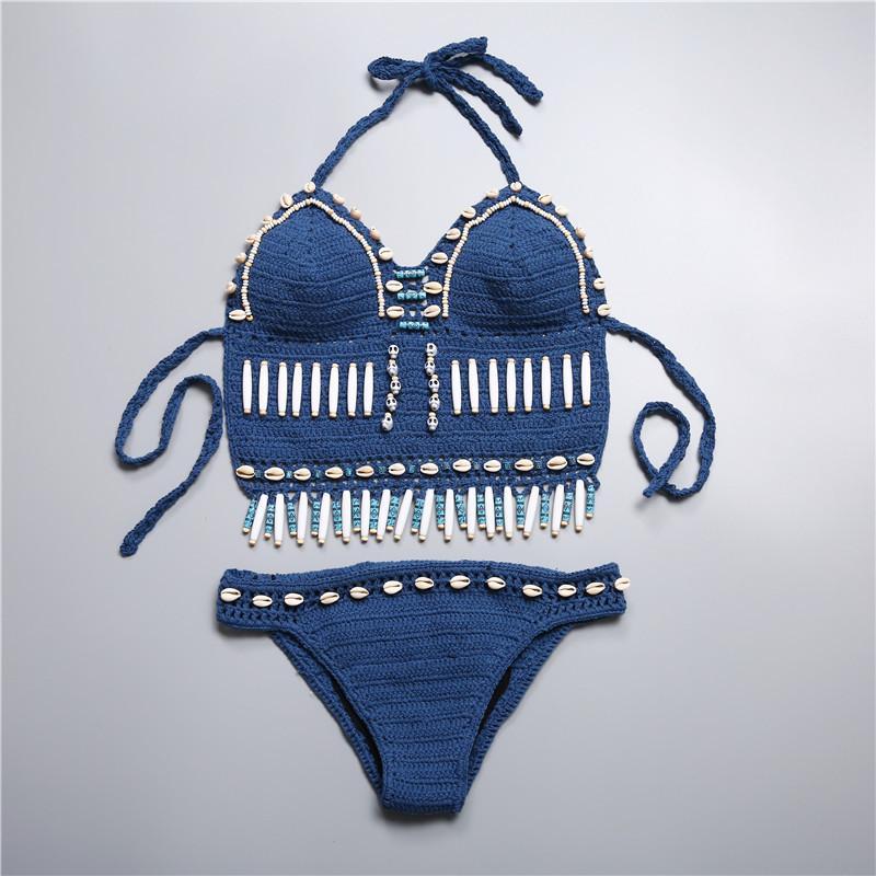 2018 Knit Tassel Vintage Bikini Sets