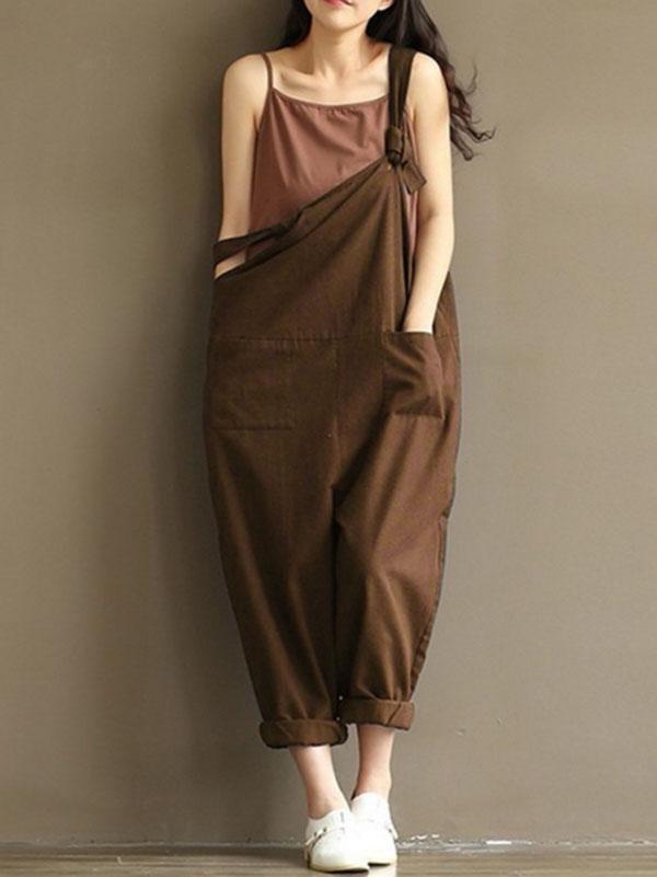 Loose Comfortable Pocket Jumpsuits