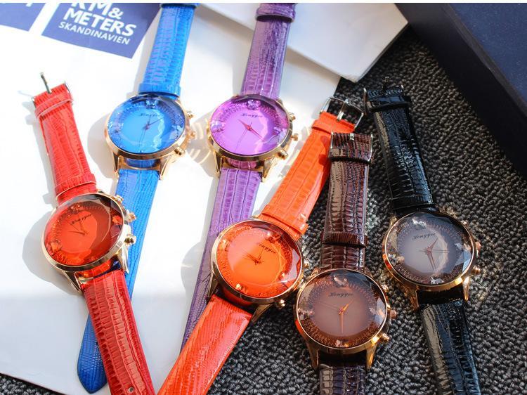 Fashion Women PU Band Butterfly Watch