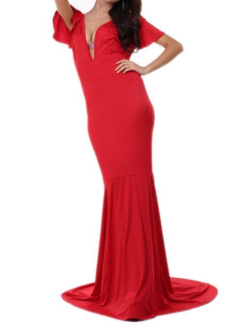 SEXY Fashion Slim fishtail long section celebrity evening gown