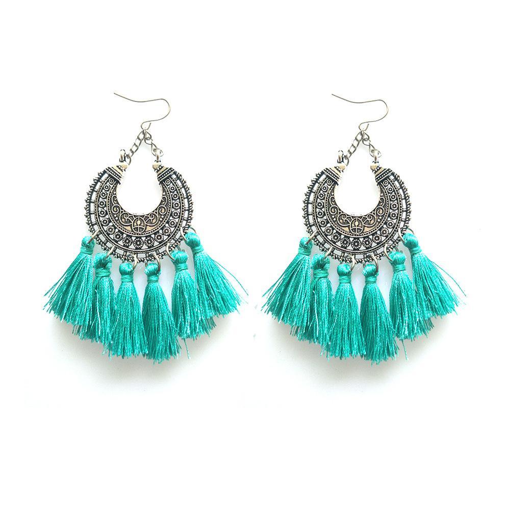 New Earrings for Xmas party beautiful round tassel bohemia earrings