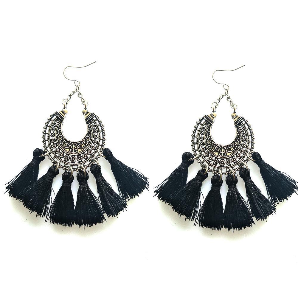 New Earrings for Xmas party beautiful round tassel bohemia earrings