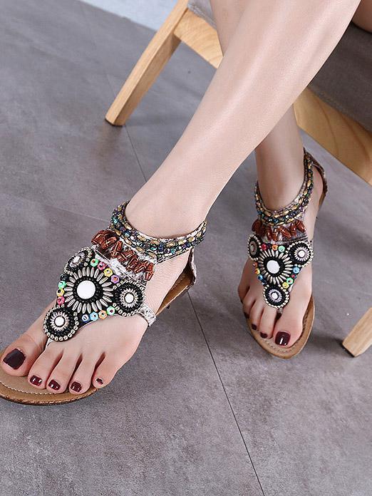 2018 Vintage Bohemia Beach Flat Sandals