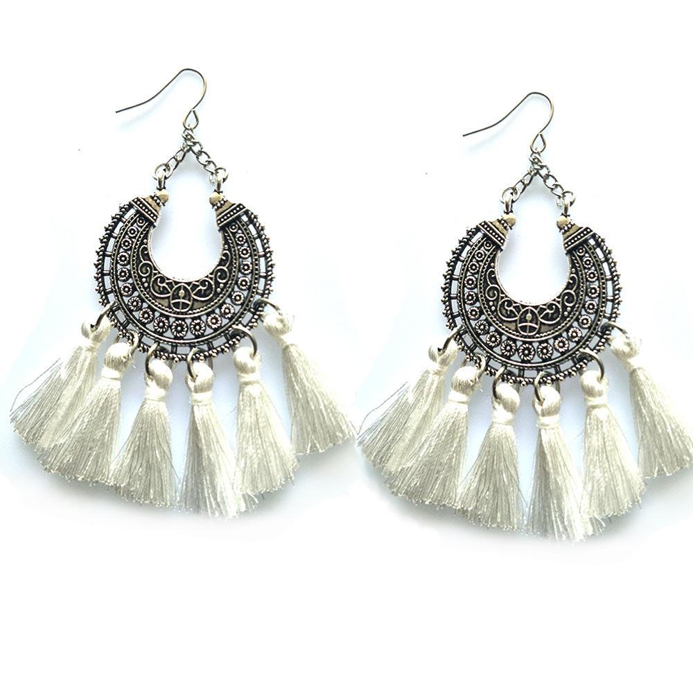 New Earrings for Xmas party beautiful round tassel bohemia earrings