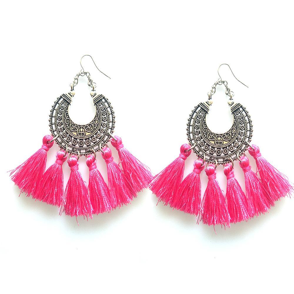 New Earrings for Xmas party beautiful round tassel bohemia earrings