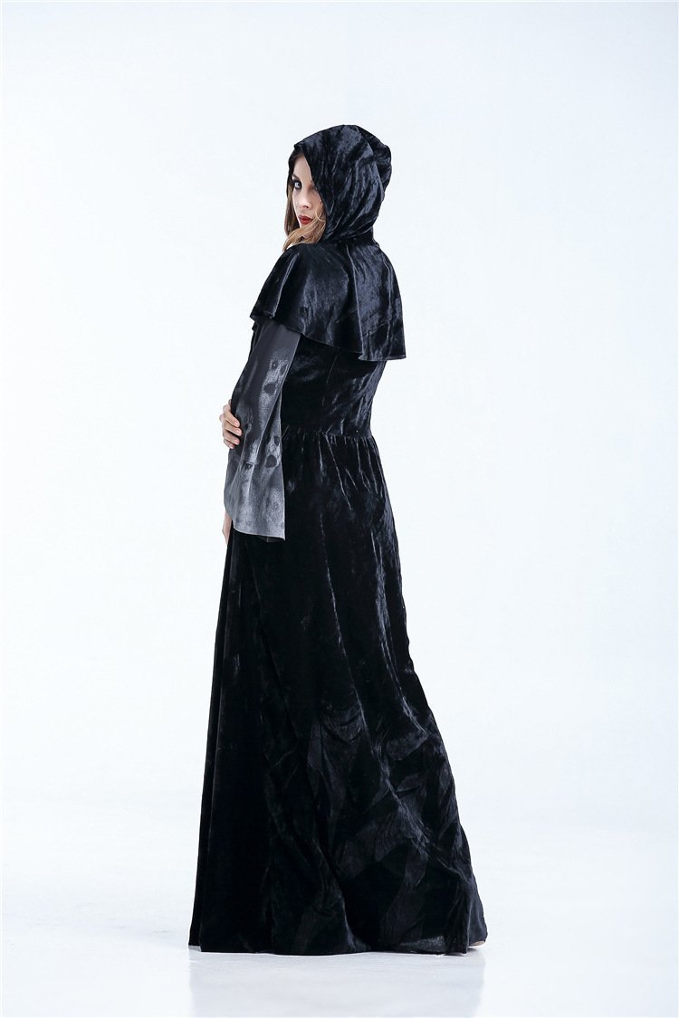 Black Witch Cosplay Halloween Maxi Dress