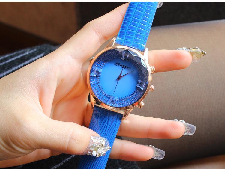 Fashion Women PU Band Butterfly Watch