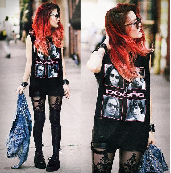 Pants lace stitching feet pants leggings punk female lace feet pants