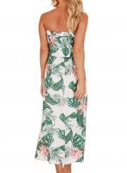 Print Off Shoulder Beach Maxi Dress