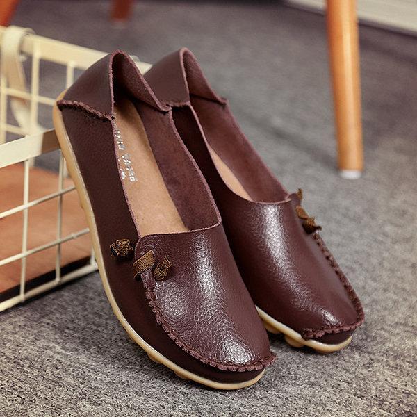 Big Size Soft Multi-Way Wearing Pure Color Flat Loafers