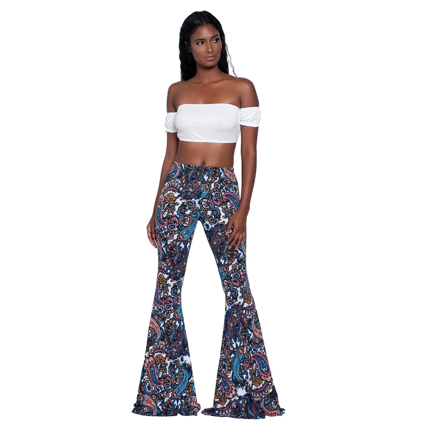 Fashion Pattern Printed Women's Bootcut Pants