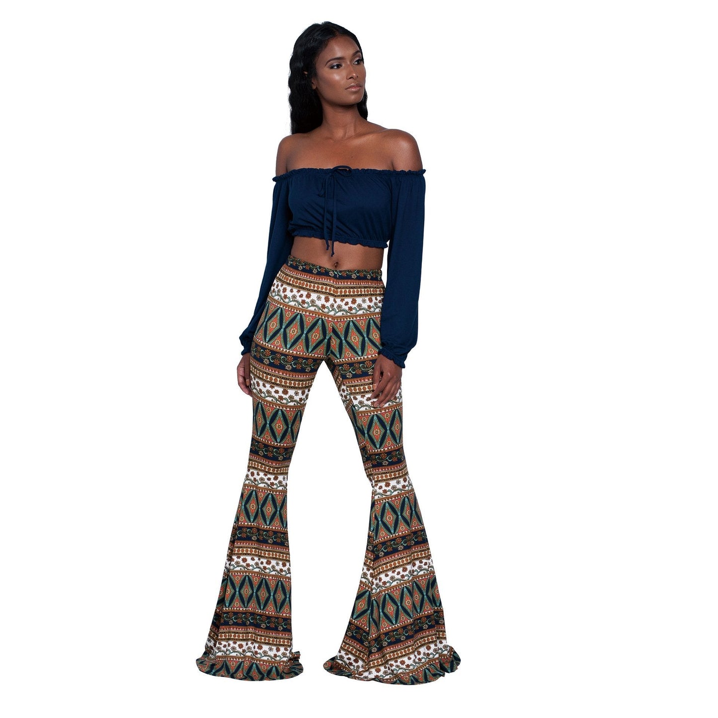 Fashion Pattern Printed Women's Bootcut Pants