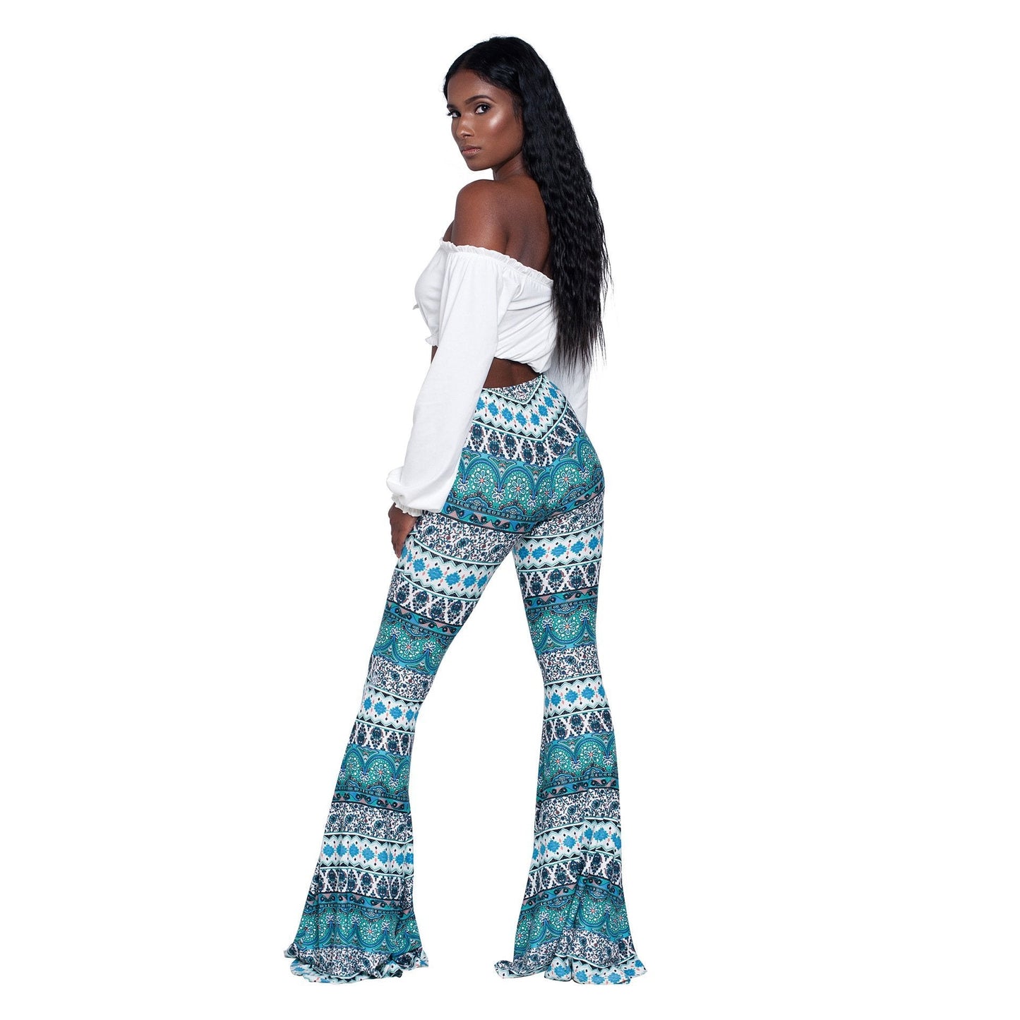 Fashion Pattern Printed Women's Bootcut Pants