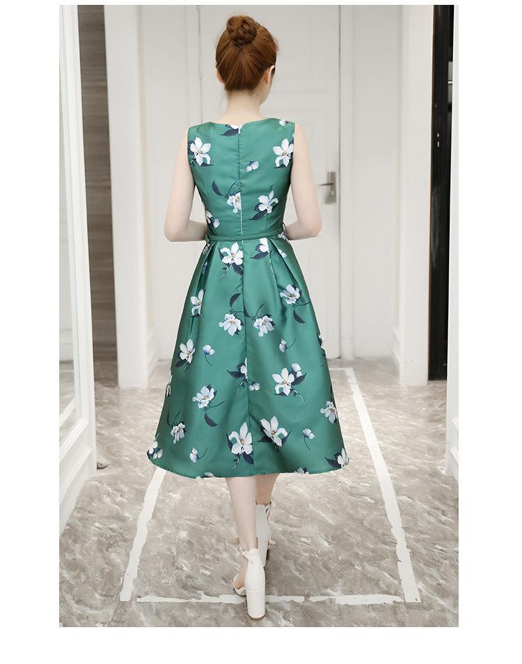 Floral Sleeveless Belted Midi Dress