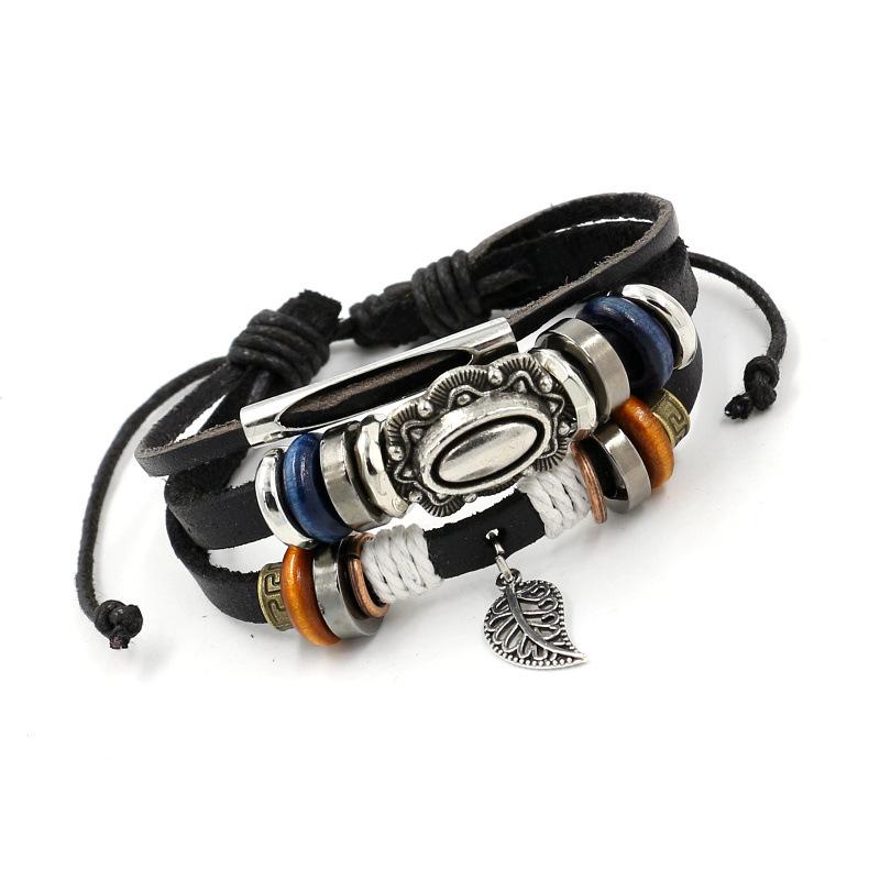 Beaded Leather Bracelet Adjustable Leather New Bracelet Jewelry