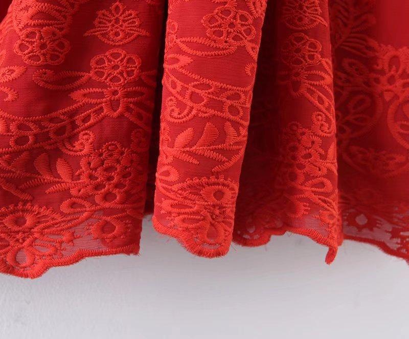 New Summer Hollow Back Cross Batwing Sleeve Mini Dress