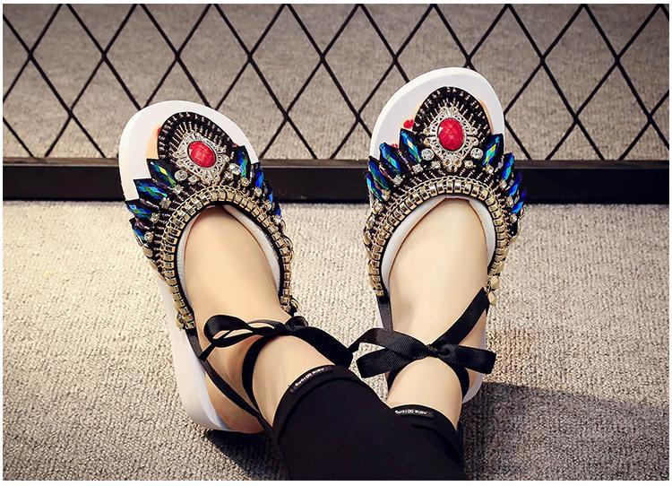 Bohemian Slipper Jewelry Vintage National Clip Toe Shoes