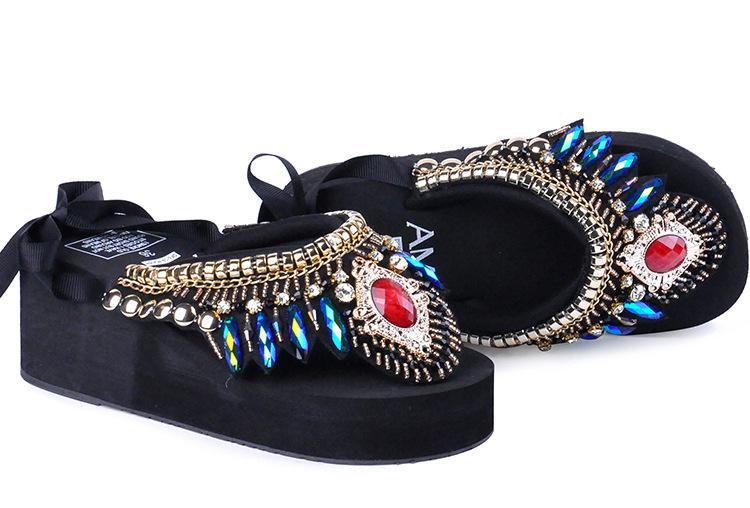 Bohemian Slipper Jewelry Vintage National Clip Toe Shoes