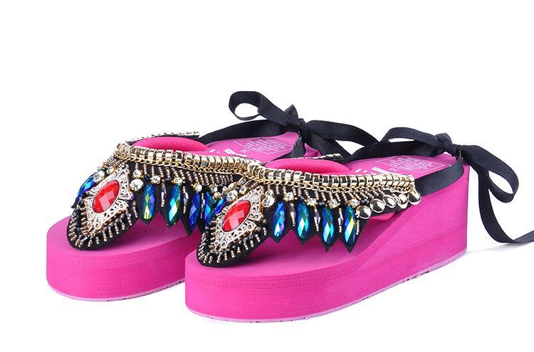 Bohemian Slipper Jewelry Vintage National Clip Toe Shoes