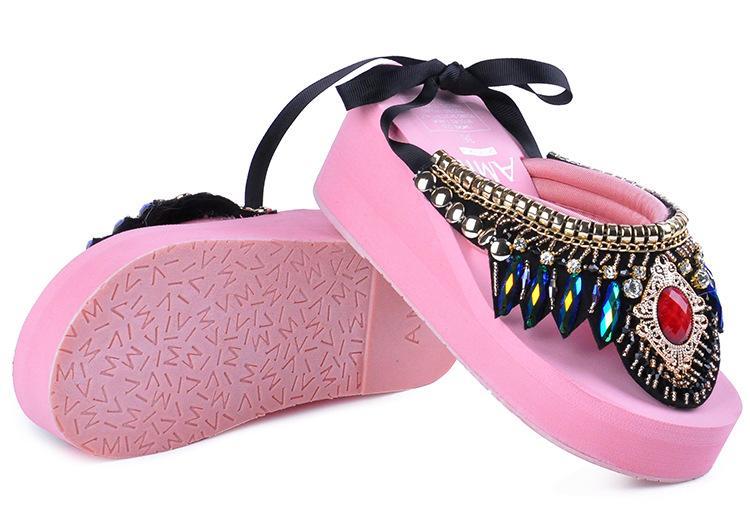 Bohemian Slipper Jewelry Vintage National Clip Toe Shoes