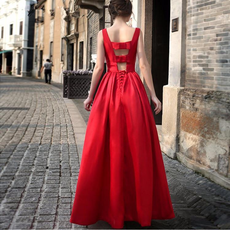 Elegant Solid Color Sleeveless Backless Evening Maxi Dress