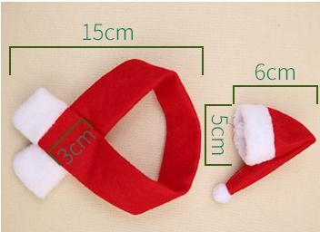 Creative non-woven scarf and hat Christmas bottle decoration