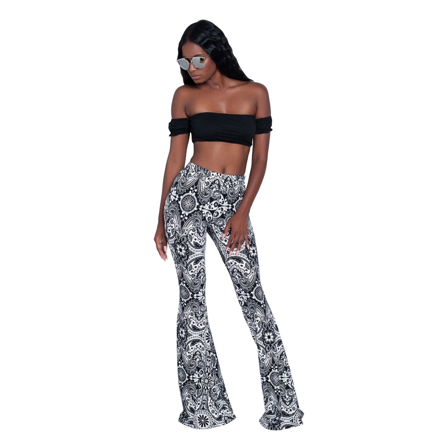 Fashion Pattern Printed Women's Bootcut Pants