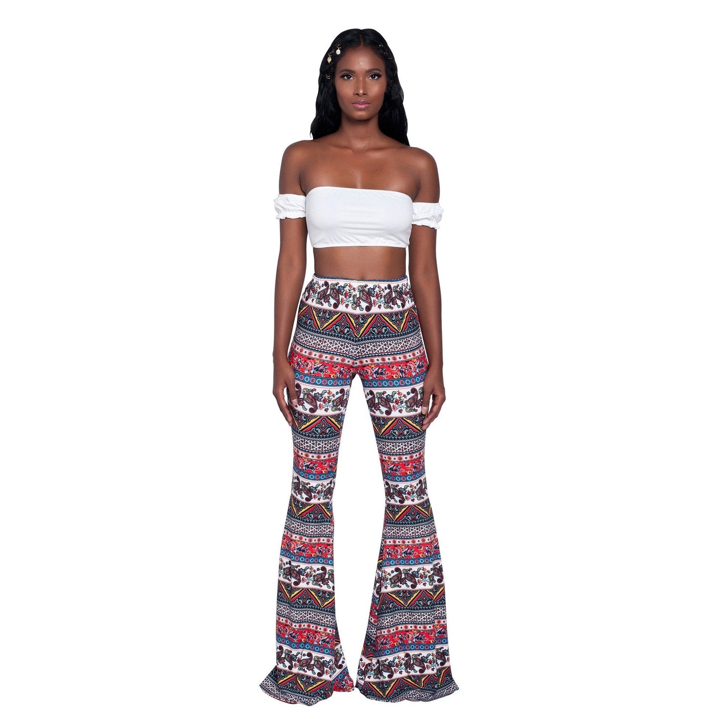 Fashion Pattern Printed Women's Bootcut Pants