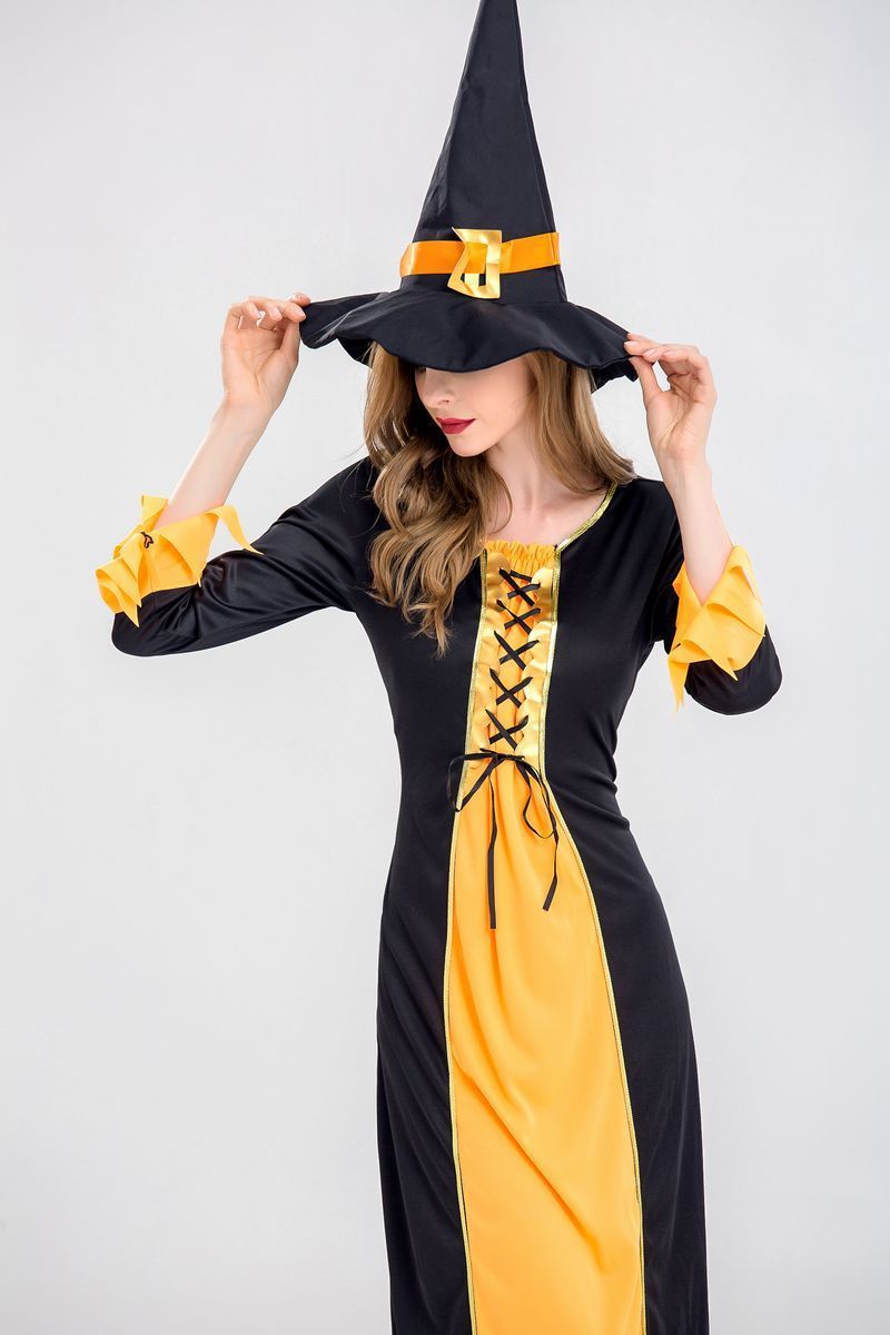 Halloween Witch Cosplay Party Maxi Dress