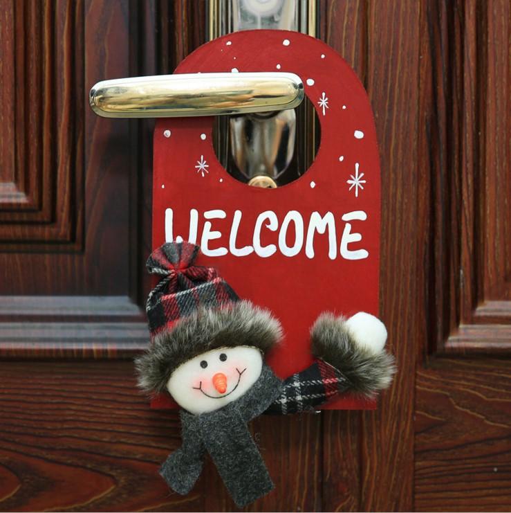 Santa Deer Pattern Door Decor for House Bar Christmas Decoration