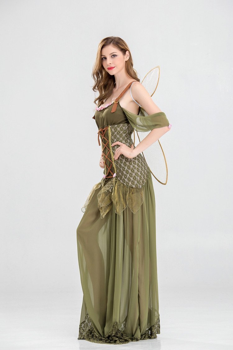 Green Halloween Cosplay Party Maxi Dress