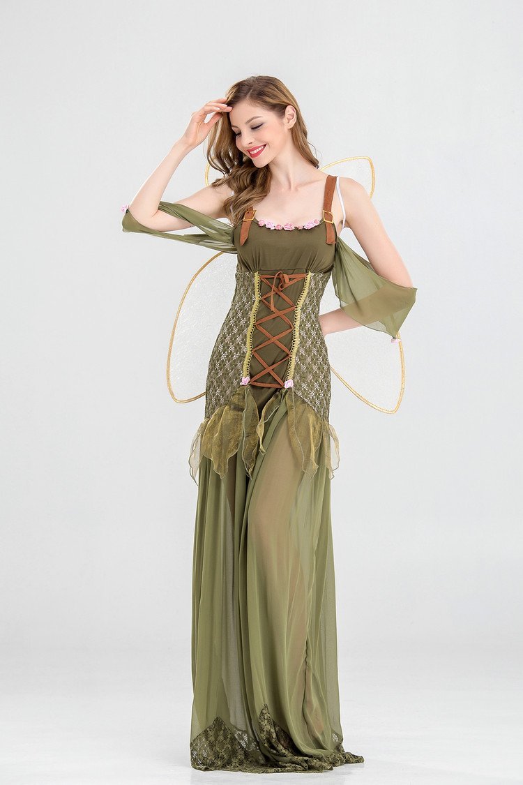 Green Halloween Cosplay Party Maxi Dress