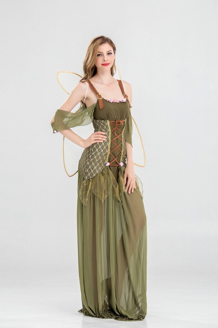 Green Halloween Cosplay Party Maxi Dress