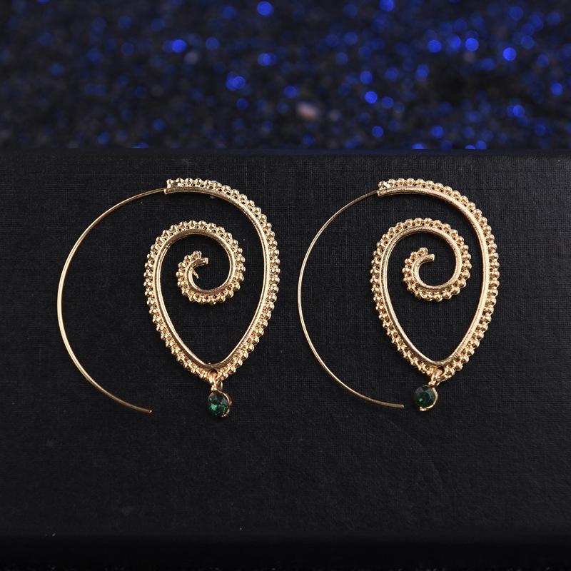 Exaggerated Retro Style Boho Hippy Spiral Earrings