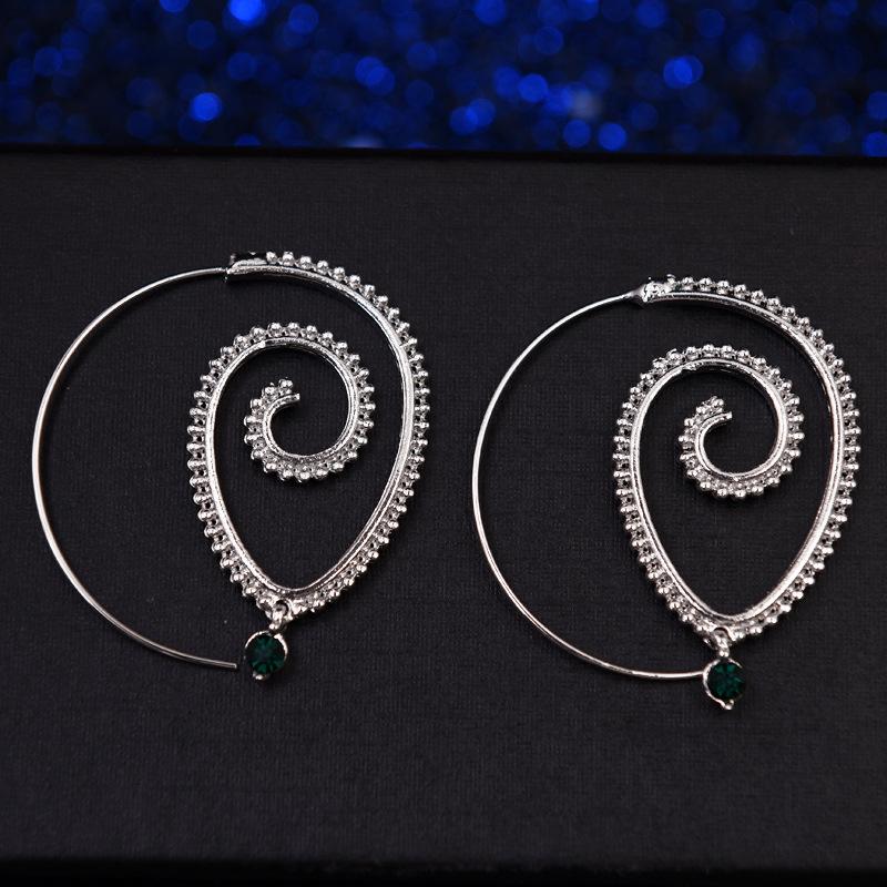 Exaggerated Retro Style Boho Hippy Spiral Earrings