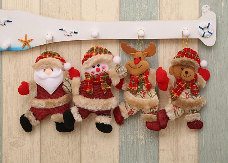 Santa Clause Bear Snowman Elk Doll Hanging Ornaments Tree Decoration