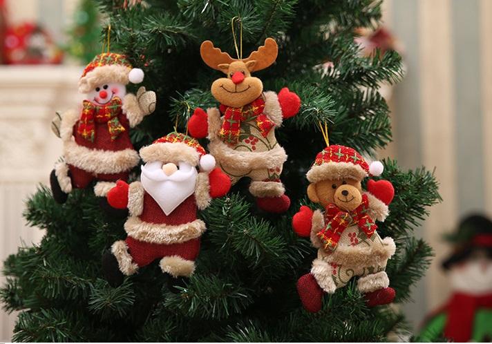 Santa Clause Bear Snowman Elk Doll Hanging Ornaments Tree Decoration