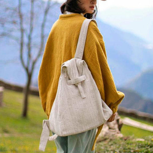 Casual Women Triangle Beige Backpack