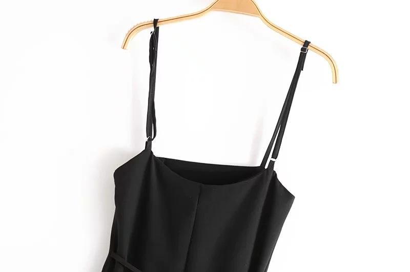 2018 SPAGHETTI STRAPS BUTTON SEXY LONG DRESS