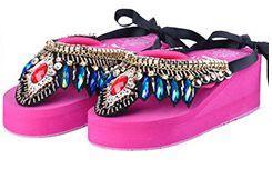 Bohemian Slipper Jewelry Vintage National Clip Toe Shoes