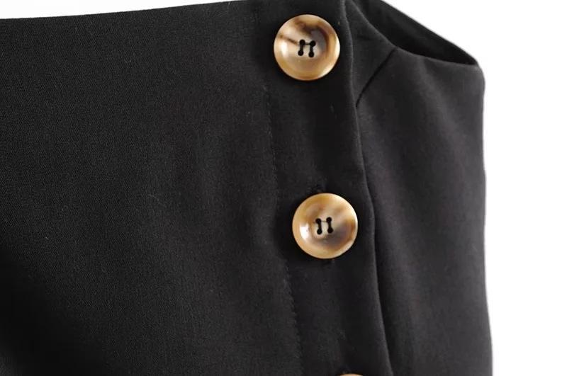 2018 SPAGHETTI STRAPS BUTTON SEXY LONG DRESS