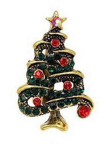 Alloy Creative Christmas Tree Santa Claus Pin Boutonniere