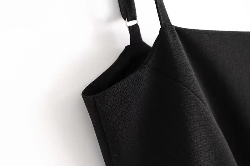 2018 SPAGHETTI STRAPS BUTTON SEXY LONG DRESS