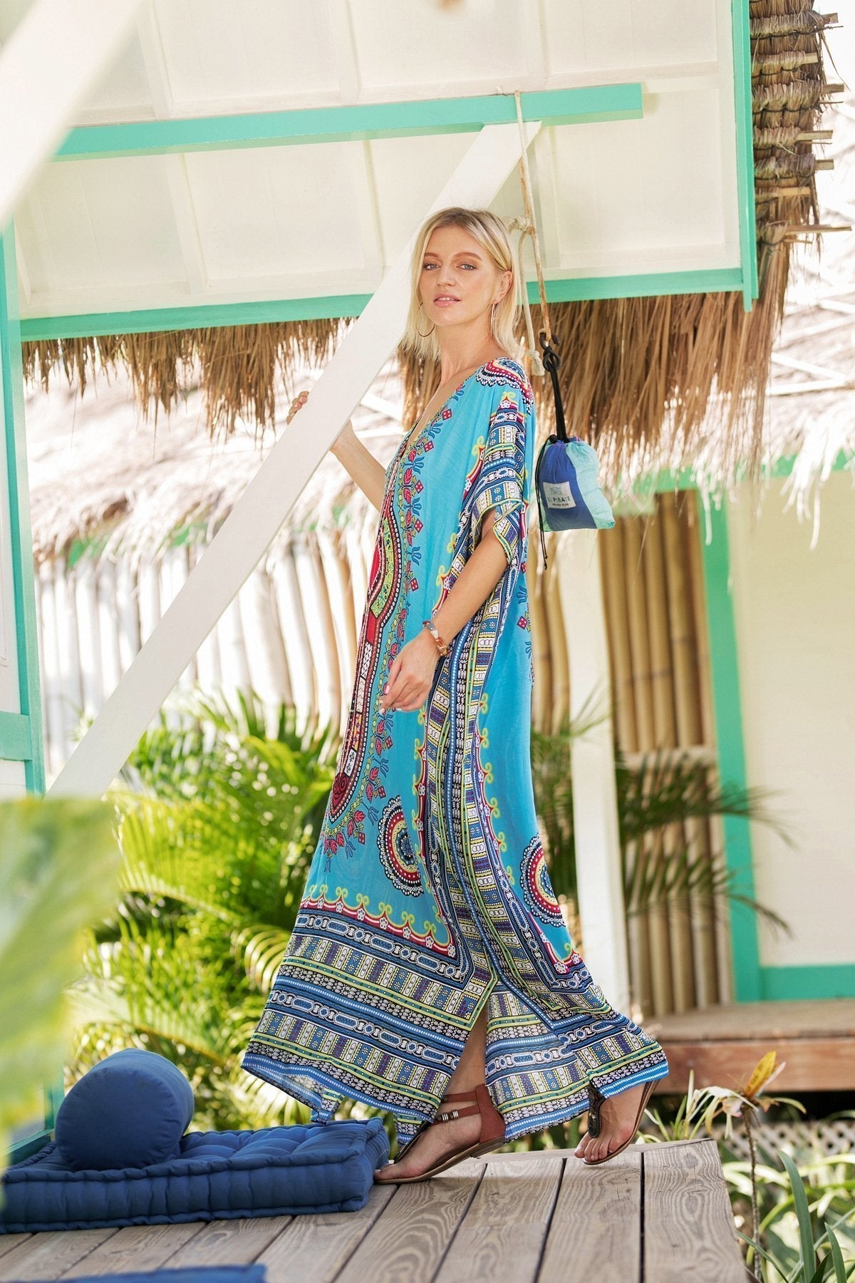 Fashion Floral Loose Beach Kaftan Dress