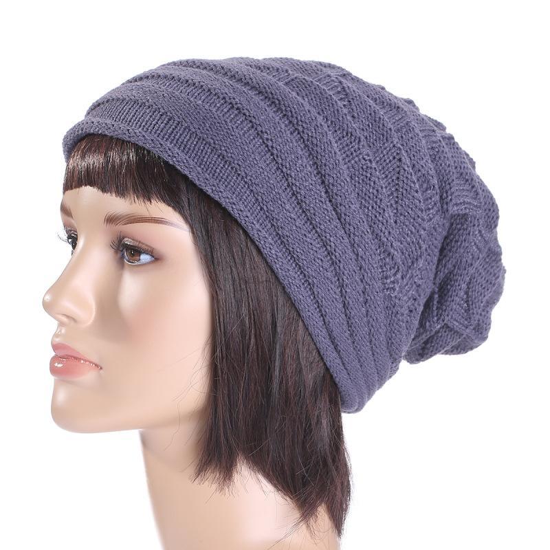 Men and women autumn and winter pleated cuffed hooded outdoor ski wool cap