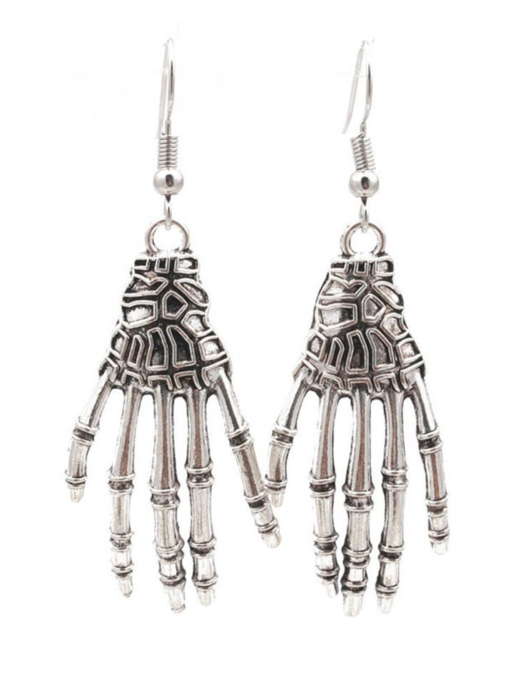 Halloween Theme Drop Earrings Tassel Skull Palm Earrings Women Earrings Jewelry Accessories for Halloween Masquerade