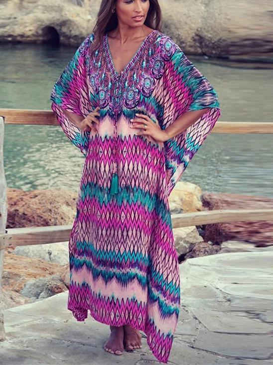 Plus Size Beach Wear Swimwear Bathing Suit Cover Ups Tunics Coverups for Women Beach Dress Long Cover Up