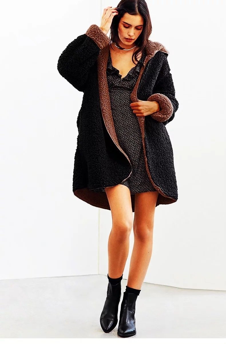 Winter Warm Solid Color Long Sleeve Outwear Coat