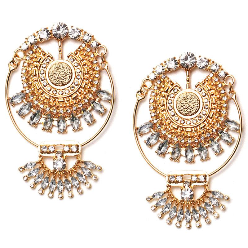 Exaggerated Fashion Vintage Alloy Diamond Earrings